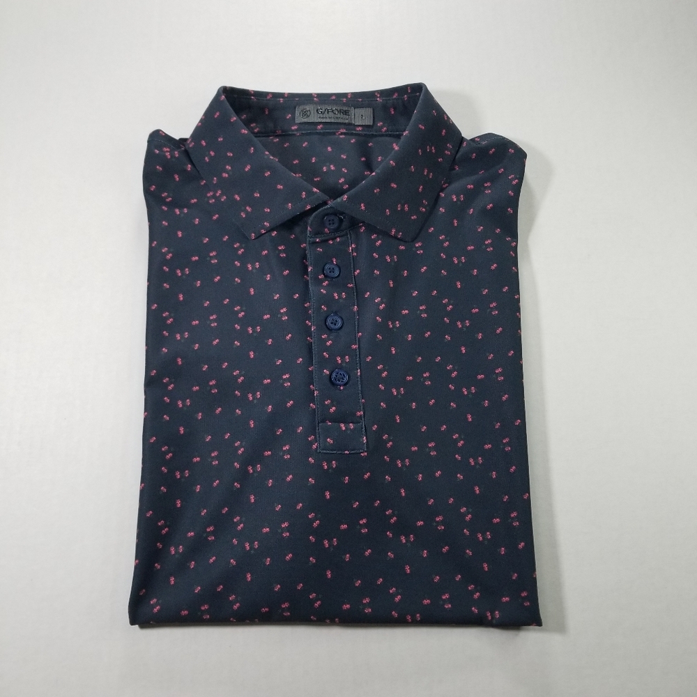 G/Fore Golf Polo Mens Large Navy Men Floral All Over Print Performance